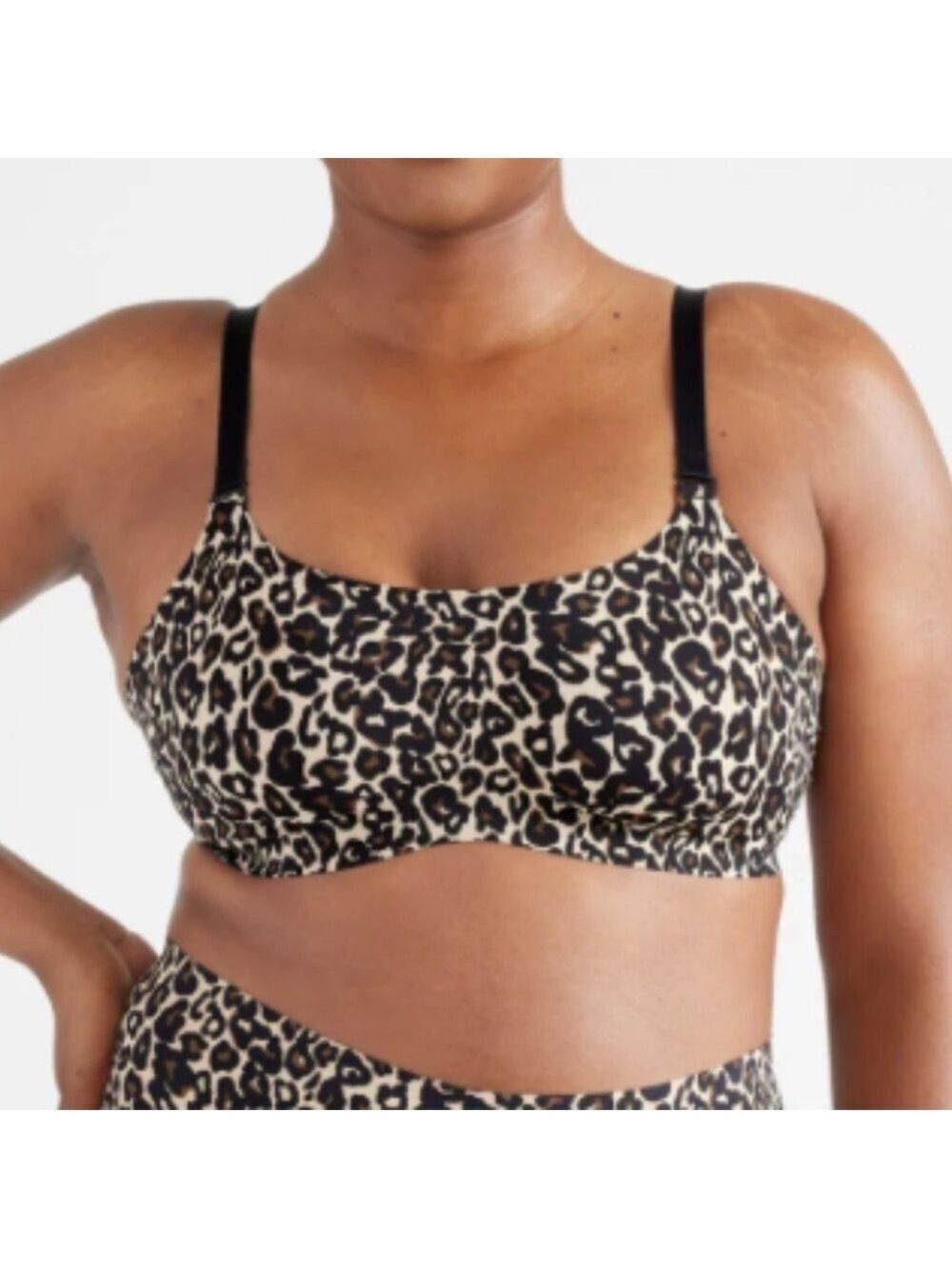 Knix 5 leopard print bra reversible Evolution Everyday Fits 38C 38D 40C NWOT